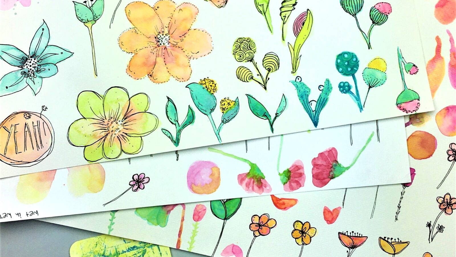 #WatercolorZenFlowers